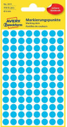 AVERY Etikett címke, o8mm, jelölésre, 104 címke/ív, 4 ív/doboz, Avery kék (AV3011) - irodaszerpiac