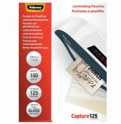 Fellowes Lamináló fólia, 83x113mm, 125 mikron, fényes, 100 db/doboz, Fellowes® (5307101) - irodaszerpiac