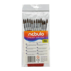 Nebulo Ecset 10-es festett nyéllel 12 db/csomag, Nebulo (HE110F)
