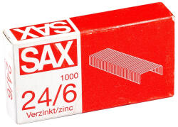 Sax Tűzőkapocs, 24/6, cink, Sax (7330004000) - irodaszerpiac