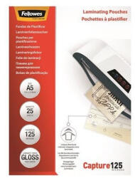 Fellowes Lamináló fólia, A5, 125 mikron, fényes, 25 db/doboz, Fellowes® (5396101) - irodaszerpiac