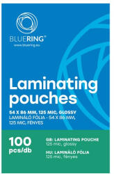 Bluering Lamináló fólia 54x86mm, 125 micron 100 db/doboz, Bluering® (LAMM5486125MIC) - irodaszerpiac