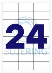 BLUERING Etikett címke, 64, 3x34mm, 100 lap, 24 címke/lap Bluering® (BRET126) - irodaszerpiac