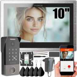 Force Videó Kaputelefon Force Piano 10" Full Hd Tuya WiFi Olvasó Kulcstartó Kapu (MT-10"B-T-2W +GS-1080p-RK-2W)