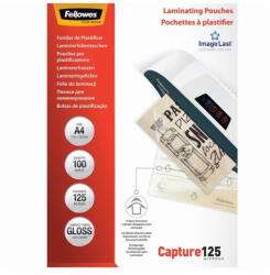Fellowes Lamináló fólia, A4, 125 micron, fényes, 100 db/doboz, Fellowes® (5307407) - irodaszerpiac