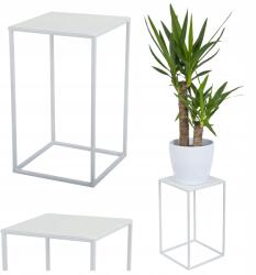 HowHomely Fehér divatos álló virágágyás 40 cm fém loft (10-1363/40/-bialy)