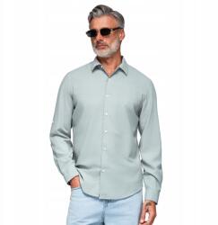 Ombre Kényelmes férfi ing regular szabással pasztell zöld OM-SHCS-0190 méret L (OM-SHCS-0190)