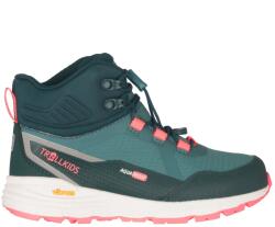 Trollkids Детски туристически обувки Trollkids Kid's Skarvan Hiker Mid XT Walking boots - Dusty Teal / Midnight Petrol / Coral Pink / - размер 33 (EU) (702-4131-0516)