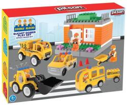 Pilsan Set constructie Pilsan Double Blocks Bucket Dozer 57 piese (PL-03-614)