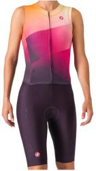 Castelli Дамски скин за колоездене Castelli Women's Free Sanremo Tri Suit Sleeveless Cycling skinsuit - Dark Night Shade / Vivid Orange (102-4515-0212)