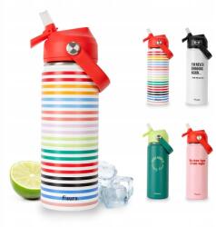 Fisura Termikus palack szívószállal 500 ml légmentesen záródó rozsdamentes acél (Fisura Rainbow Cup)