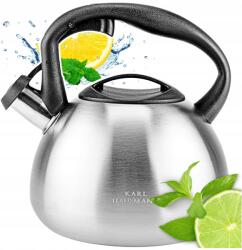 Karl Hausmann Gáz Vízforraló 3L Vízforraló Síppal Fedéllel Acél Indukciós Ezüst Inox (5907564507820)