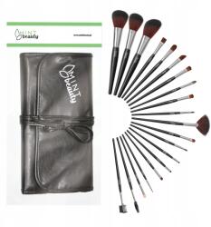 MINTbeauty Sminkes ecsetek Nagy Készlet 20 db-os kozmetikai tok Professzionális fekete
