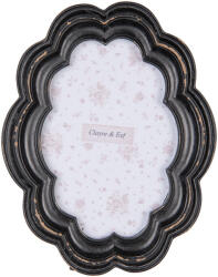 Clayre & Eef Rama foto masa, perete polirasina neagra vintage 15x2x19 cm, 10x15 cm (2F1206deco)