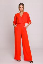 Stylove Elegáns Női Overál Boríték Nyakkivágással Piros 38 M (S395 KORAL M)