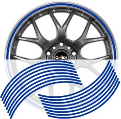  Set 16 inele din autocolant pentru jante culoare Albastru Lucios (AVX-DJNT-04) - comfy