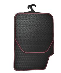 Arts and Crafts Covorase Auto Universale, din cauciuc sintetic moale, culoare Neagra cu dunga Rosie (AVX-T1972)