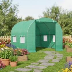  Solar de gradina, dimensiune 200x200x200cm, folie verde PE cu plasa 140g/mp UV, 1 usa, 4 ferestre, teava otel galvanizat de 19mm (AVX-USUZ12)