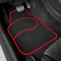 Arts and Crafts Set 4 Covorase auto din Mocheta, model Universal, culoare Negru cu margine Rosie, dimensiuni fata 64 x 44cm | spate 44 x 29cm (AVX-GPT002)