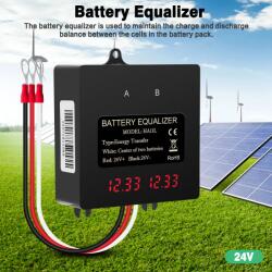 Arts and Crafts Egalizator alimentare baterii 2 x 12V pentru sisteme fotovoltaice 24V, cu display LCD (AVX-USVC70)