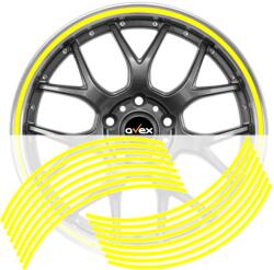  Set 16 inele din autocolant pentru jante culoare Galben Lucios (AVX-DJNT-03) - comfy
