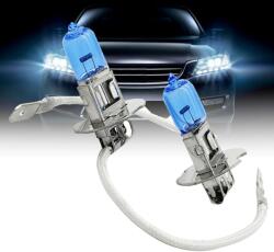 Arts and Crafts Set 2 becuri halogen H3 "HOD HI-POWER", putere 55W, lumina alba 5000K, 12V, imitatie xenon, cu mufe ceramice (AVX-T3215)