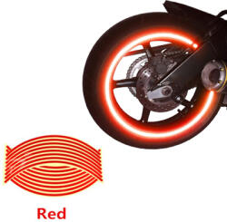  Set 16 ornamente Reflectorizante pentru jante auto, moto, culoare Rosie (AVX-AG555B) - comfy