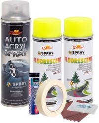 Arts and Crafts Kit complet reparatie si vopsire jante culoare Galben Fluorescent, V2 (AVX-KVJ-GFV2)