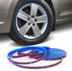 Arts and Crafts Inele de protectie si decor jante, adezive, din plastic flexibil - ALBASTRU (AVX-T4497BL)