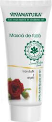 VivaNatura Masca de fata cu argila activa si trandafir, 75ml, VivaNatura Masca de fata