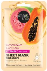 Organic Shop Masca de fata cu guava si papaya antioxidanta si anti imbatranire Vitamin C Therapy, 1 bucata, Organic Shop Masca de fata
