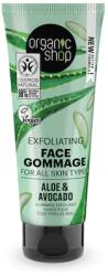Organic Shop Gomaj exfoliant pentru toate tipurile de ten Avocado & Aloe, 75ml, Organic Shop Masca de fata