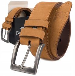 Beltimore Öv férfi velúr bőr 4cm széles klasszikus camel prémium Beltimore (W47_130)