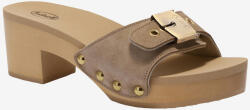 Scholl Pescura Mules De Catifea Cu Toc Gros Înalt Bej Pantofi Mules Dama (F009252361)