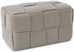 Brius Taburet dreptunghiular tapitat cu material reiat, design impletit, 60x32x32 cm, gri deschis (PHO-5901)