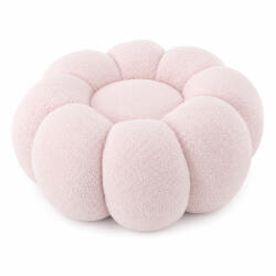 Brius Taburet decorativ cu forma de floare, plusat, 65x30 cm, roz (PHO-5949)