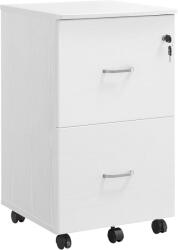 Brius Dulap mobil pentru dosare cu 2 sertare, incuietoare si roti, suport imprimanta, 43x45x72 cm, alb (EZ-LCD022T46)