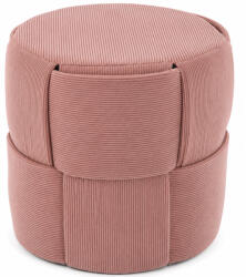 Brius Taburet rotund pentru living si dormitor, design impletit, 38x38 cm, roz (PHO-6069)