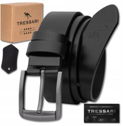 Tressari Férfi bőr Öv fekete Tressari farmerhez 100% valódi bőr 115 cm (TRESSARI Elegancki męski pasek 115 cm spodni)