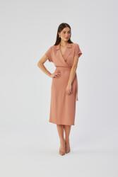 Stylove Elegáns Ruha MIDI Ruha Gallérral Rózsaszín 42 XL