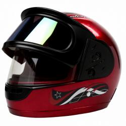Fixato Casca Moto/Scuter Full Face FIXATO, Viziera Dubla, Marime Universala 59-62cm, Rosu (casca-fullface-dublu-rosu)