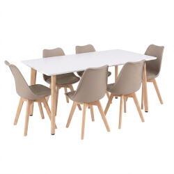 Leziter Silla 150 6+1 étkező garnitúra fehér-bézs (LN-102-15090-RE_DA232ABE_6) - snaigeshop