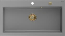 Mexen Slido gránit mosogató 1 rekesz, 900 x 500 mm, szürke, arany szifon - 6528901005-71-G (6528901005-71-G)