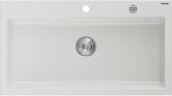Mexen Slido gránit mosogató 1 rekeszes 900 x 500 mm, fehér, krómozott szifon - 6528901005-20 (6528901005-20)