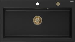 Mexen Slido gránit mosogató 1 rekeszes 900 x 500 mm, fekete, arany szifonnal - 6528901005-77-G (6528901005-77-G)