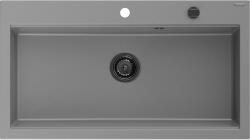 Mexen Slido gránit mosogató 1 rekeszes 900 x 500 mm, szürke, fekete szifon - 6528901005-71-B (6528901005-71-B)