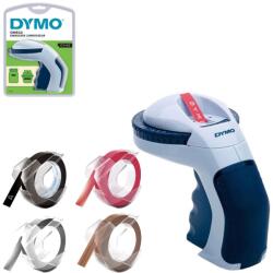 DYMO Set aparat de etichetat manual DYMO Omega cu 3 benzi embosabile asortate suplimentare roz, argintiu si furnir pentru etichete 3D si organizare acasa, la birou si in atelier DY12748CC (12748CC)