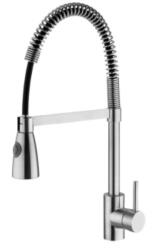 Inter Ceramic Baterie bucatarie cu dus extractibil Inter Ceramic finisaj inox-negru mat (7106012 7313)