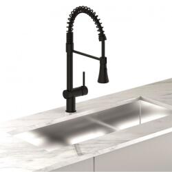 Inter Ceramic Baterie bucatarie cu dus extractibil Inter Ceramic finisaj negru lucios PVD (7561017PVD)