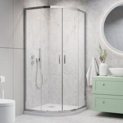 Radaway Cabina de dus semirotunda cu usi glisante Radaway Alienta 80x90 cm crom-transparent (10248090-01-01)